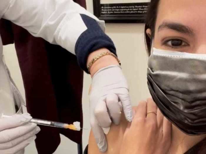 Rep. Alexandria Ocasio-Cortez, a Democrat from New York, on Saturday shared her experience getting vaccinated, telling her followers: "I