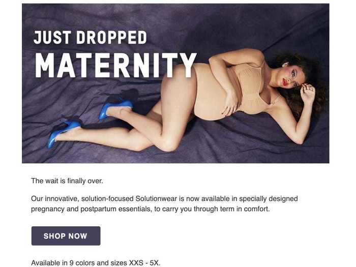 On September 17, I got an email that the Maternity line had just dropped.