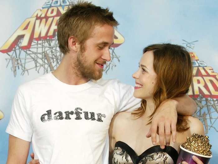 Ryan Gosling and Rachel McAdams had one of the most memorable MTV VMAs moments when they re-enacted their kiss from "The Notebook" on stage.
