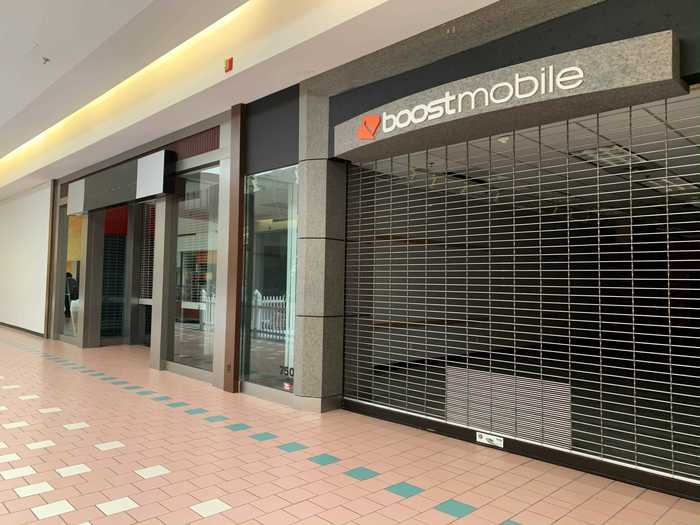 Walking through the mall was a bit eerie, and several storefronts were empty.