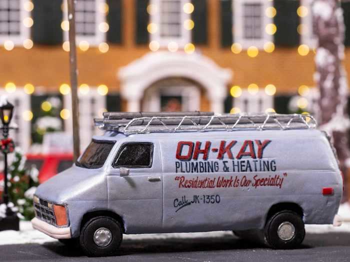 The infamous "Oh-Kay Plumbing & Heating" van that belonged to the "Wet Bandits" is near-identical to the original with the exact logo and same fake phone number.