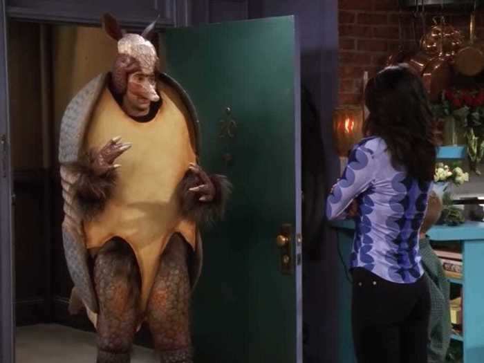 A holiday armadillo steals the show in the "Friends" episode "The One With the Holiday Armadillo."