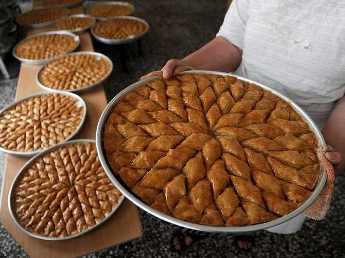 In Southeastern Bulgaria, baklava, another kind of dessert made with filo dough, dipped in syrup, and topped with nuts, is more popular than cookies at Christmastime.