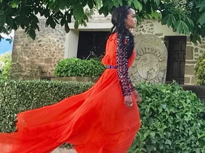 Fetman recalled this see-through orange Celestino dress worn by Lindsay right before her finale as one of his favorites.