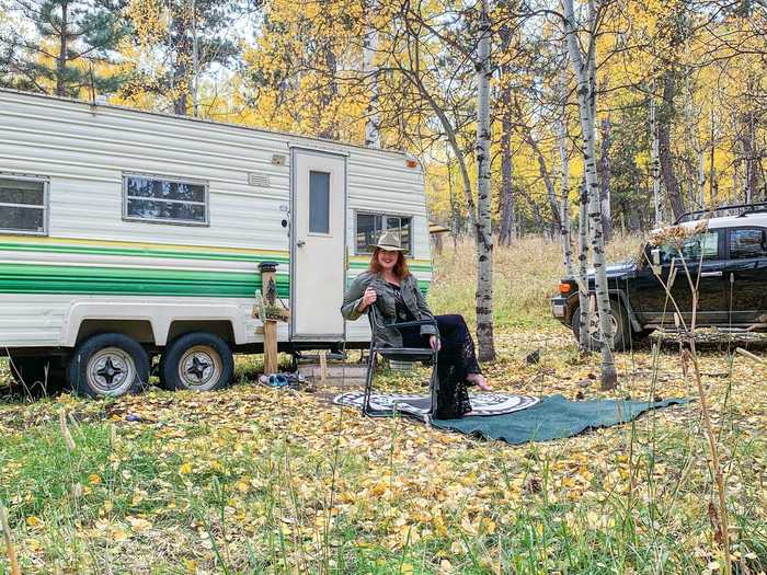 Andrea Heap was saving up for a house when she found Fern - a 1979 Fleetwood Wilderness Camper Trailer.