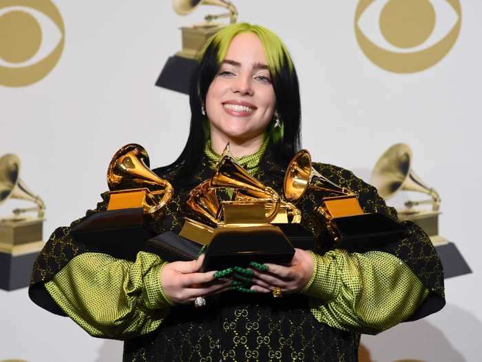 18-year-old Billie Eilish dominated the 2020 Grammy Awards, becoming the second person ever to win all four major categories in one year.