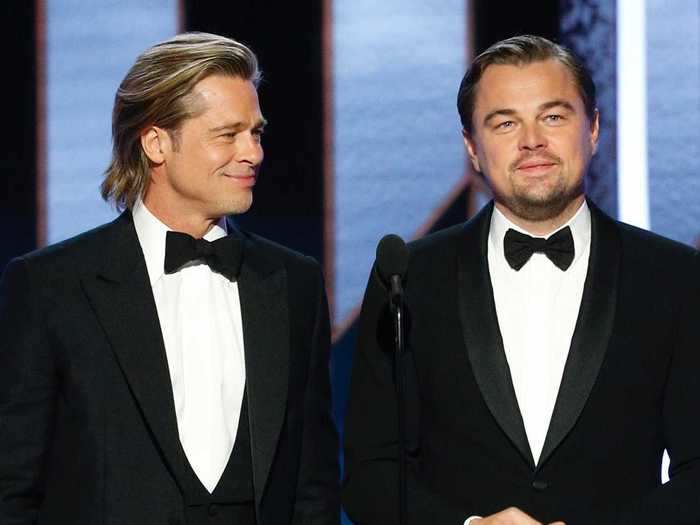 Brad Pitt called "Once Upon a Time in Hollywood" costar Leonardo DiCaprio "LDC" at the 2020 Golden Globes, and people loved it.