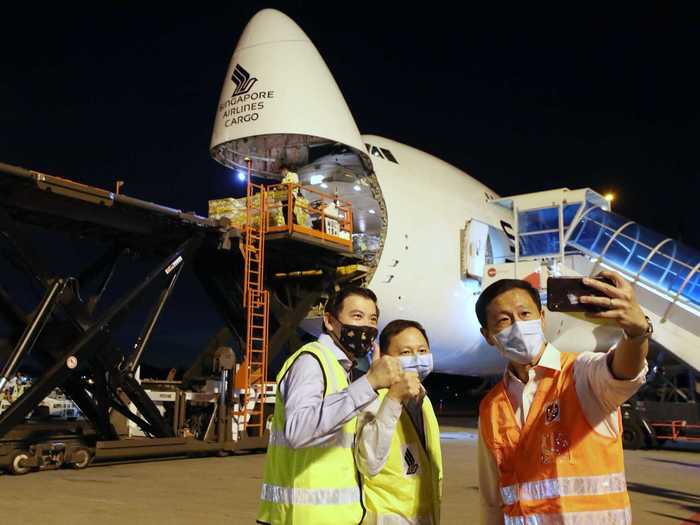 The Boeing 747-400F, as the largest aircraft in Singapore