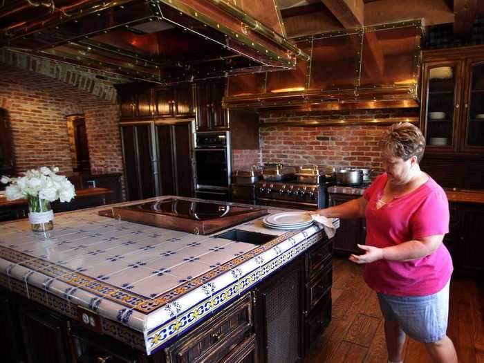 Though the main house is unoccupied, a full-time staff keeps the kitchen pristine.