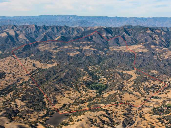 The Sycamore Valley Ranch spans 2,700 acres in Los Olivos, California, about 130 miles northeast of Los Angeles.