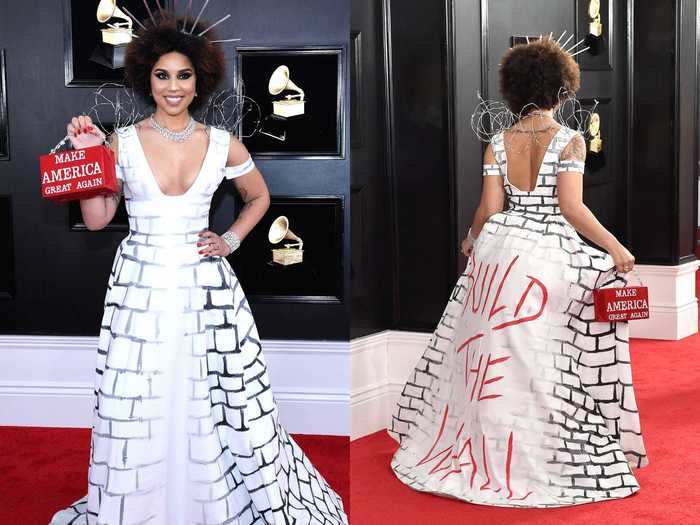 Joy Villa is known for her bold red carpet appearances, including this MAGA gown she wore to the Grammy Awards in 2019.