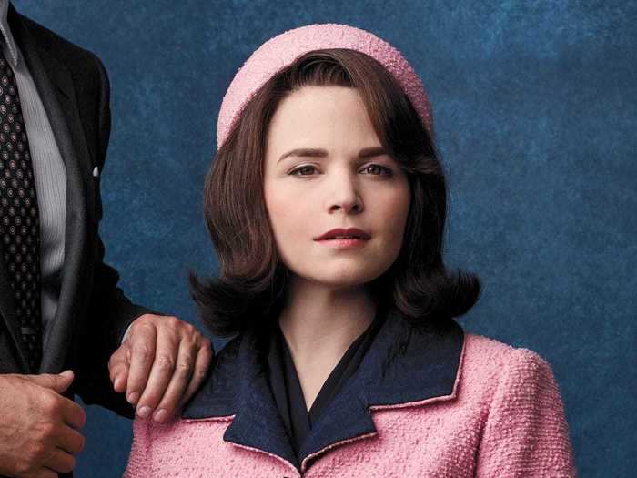 In 2013, Ginnifer Goodwin played Jackie Kennedy in the TV film "Killing Kennedy." This is her wearing the famous pink suit Kennedy wore when her husband was assassinated.