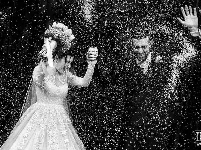 Wedding traditions were captured on camera.