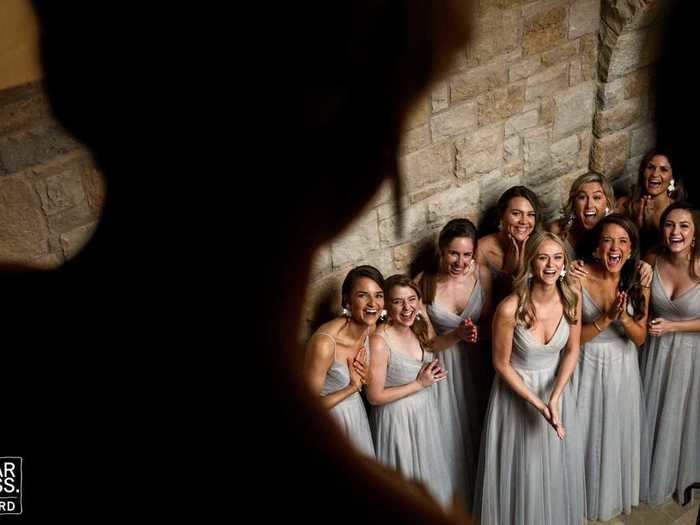 Bridesmaids stole the show in some photos.