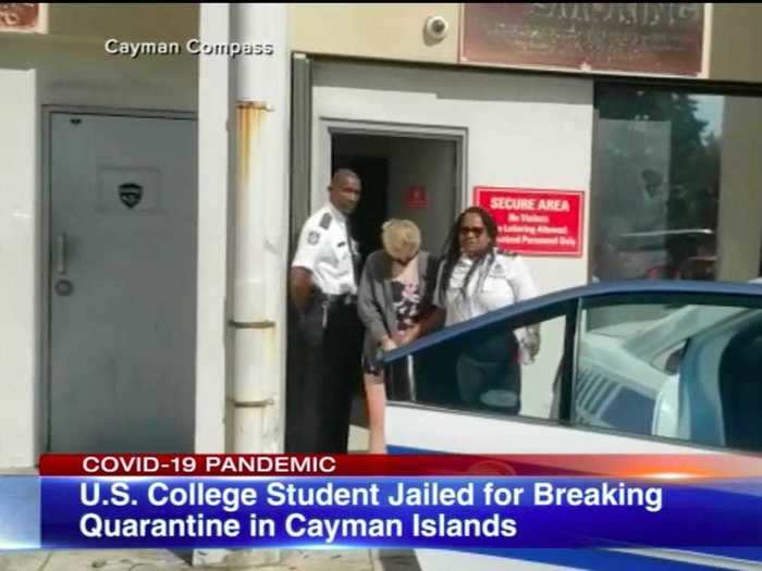 A US tourist and her boyfriend were sentenced to prison for breaking Cayman Islands