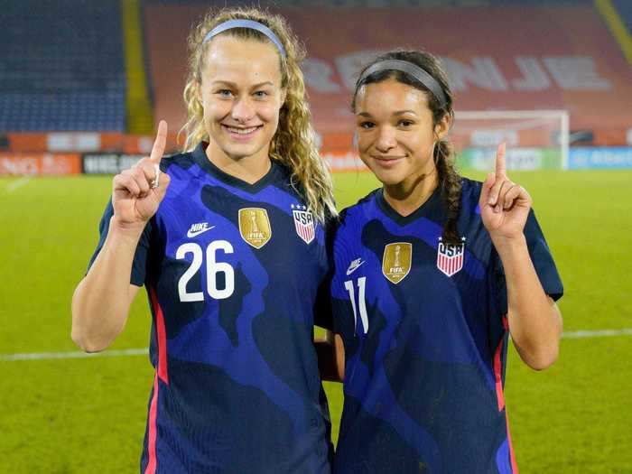 November 27: Former kindergarten teammates Sophia Smith and Jaelin Howell earn first USWNT caps on the same day