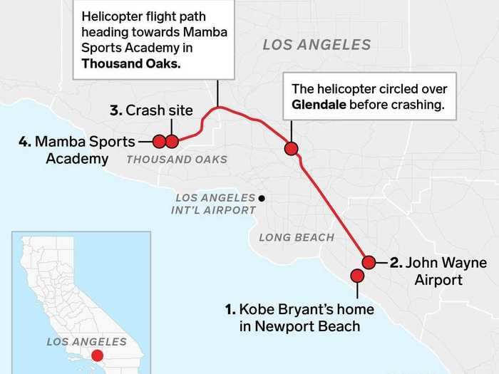 This map shows the exact path of Kobe Bryant