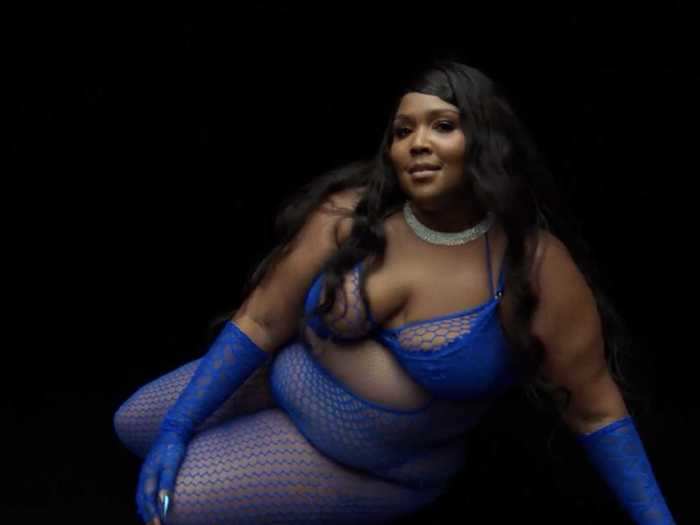 In early October, Lizzo wore blue lingerie for a Savage X Fenty fashion show streaming on Amazon Prime.