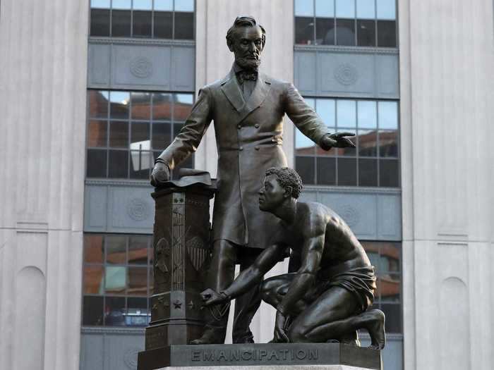 A statue of Former President Abraham Lincoln holding his hand over a kneeling slave in Boston has been dismantled.