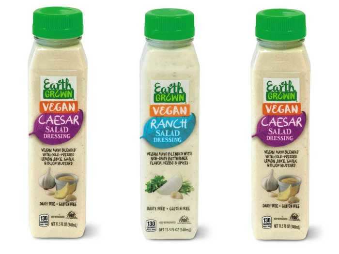 Anyone can enjoy the Earth Grown dairy-free salad dressings.