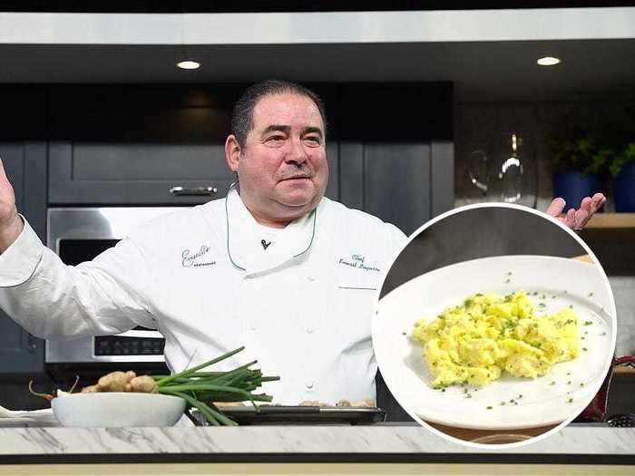 Emeril Lagasse prefers his eggs heavily whisked.