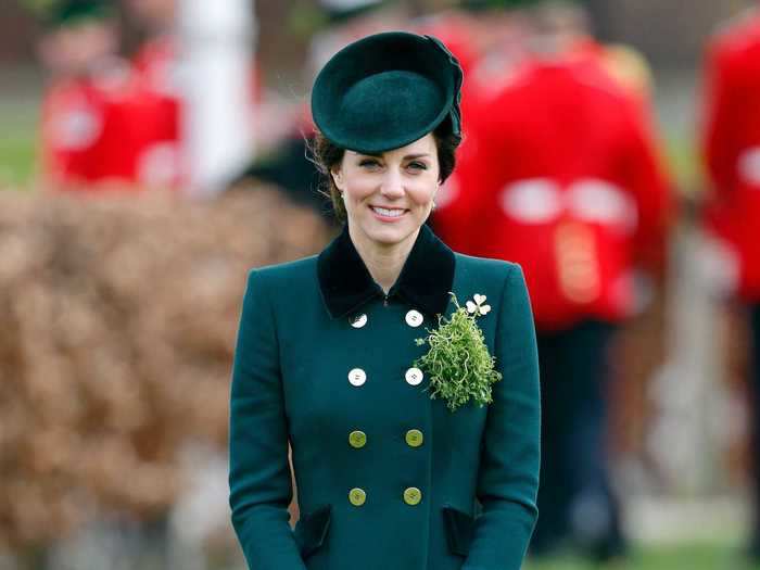 Middleton followed her tradition of wearing a green coat at the St. Patrick