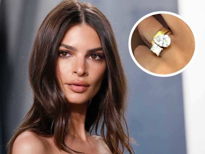 Emily Ratajkowski received two giant diamonds as part of her engagement ring in July 2018.