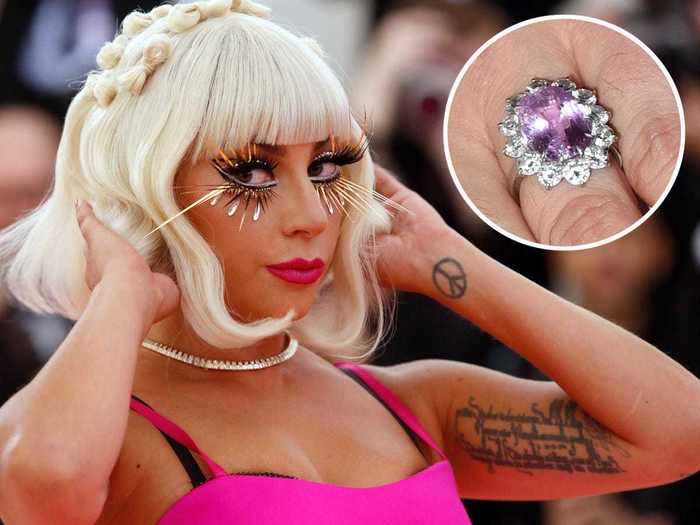 Lady Gaga showed off another engagement ring in October 2018.