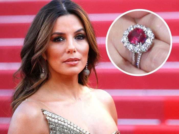 In December 2015, Eva Longoria was proposed to with a giant ruby.