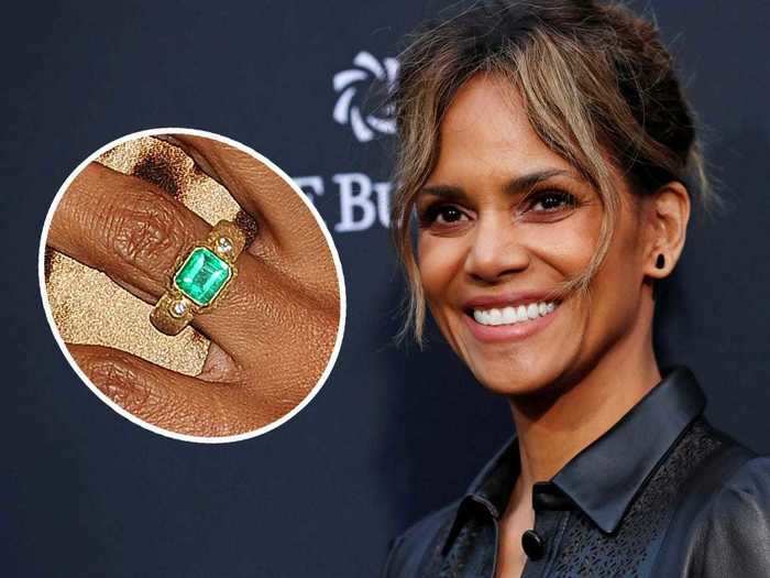 Halle Berry wore an emerald set in a thick gold band starting in 2012.