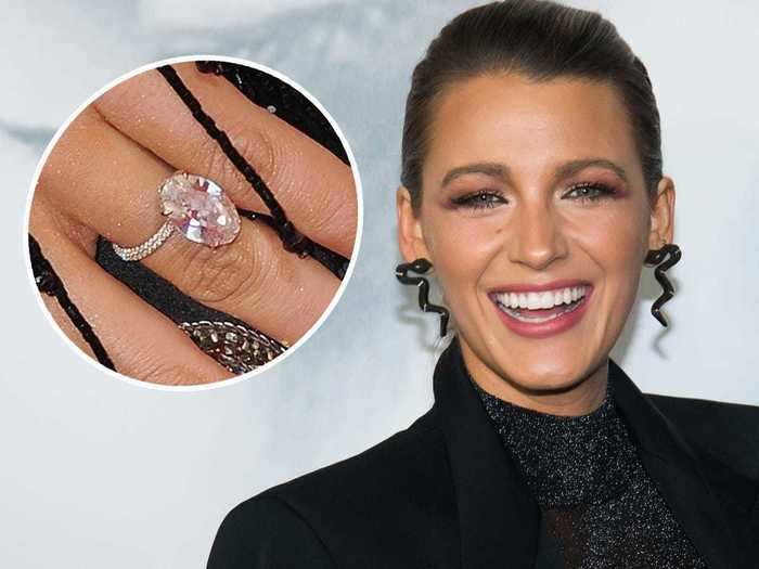 Blake Lively also rocked a light-pink stone after getting engaged to Ryan Reynolds.
