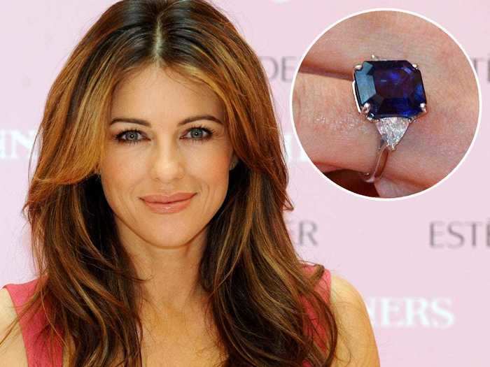 Elizabeth Hurley accepted a blue engagement ring in October 2011.