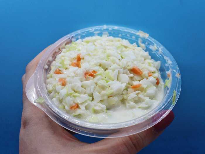 With green beans unavailable at my local KFC restaurants, I ordered a side of coleslaw instead. The decent-sized portion cost $2.