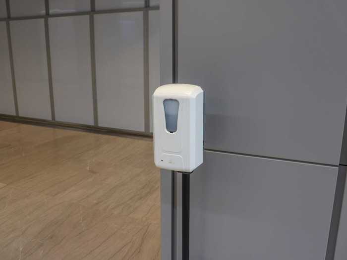 Face coverings are also required in Moynihan, as they are when riding Amtrak, and 25 of these hand sanitizer stations are found throughout.