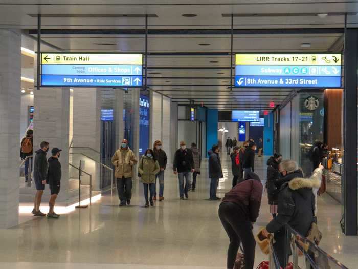 But those in no rush can follow the airport-style signage to the main waiting area nearby. The open design of the hall makes it easy to find one