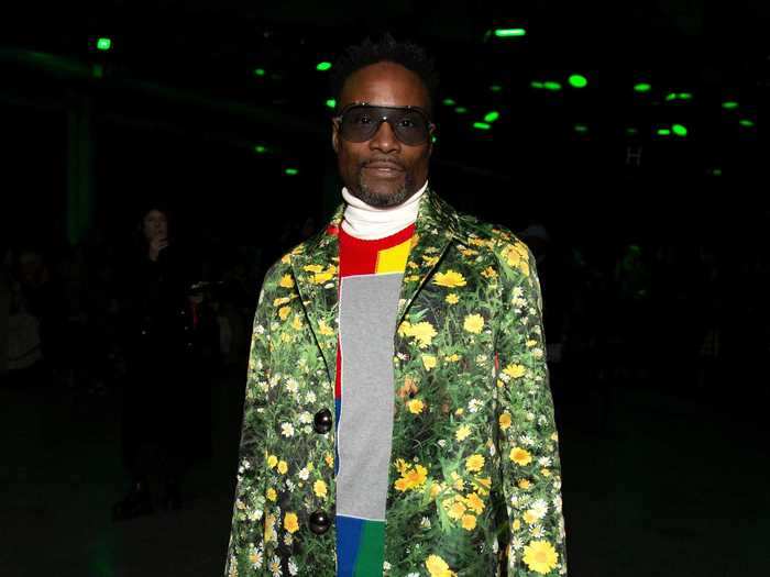 Porter arrived at the Christopher Kane show wearing a color-blocked look during London Fashion Week 2020.