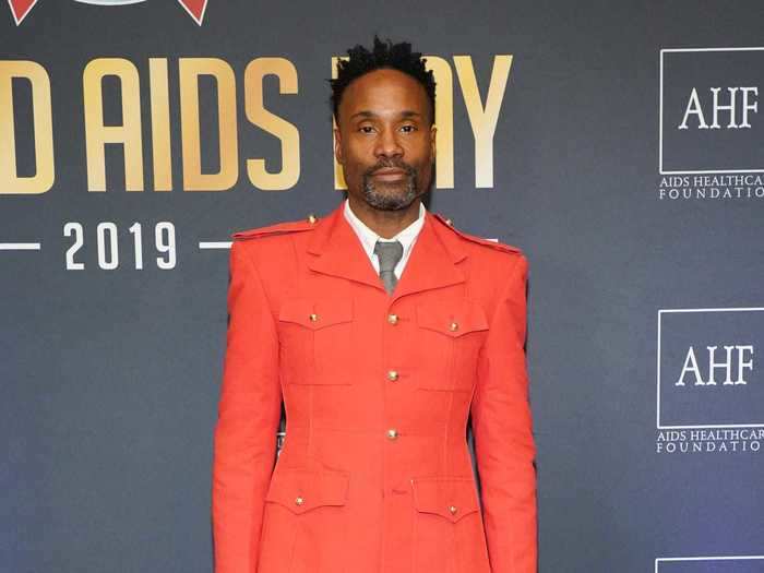 He wore a tailored jacket and tights to the 2019 World AIDS day concert.