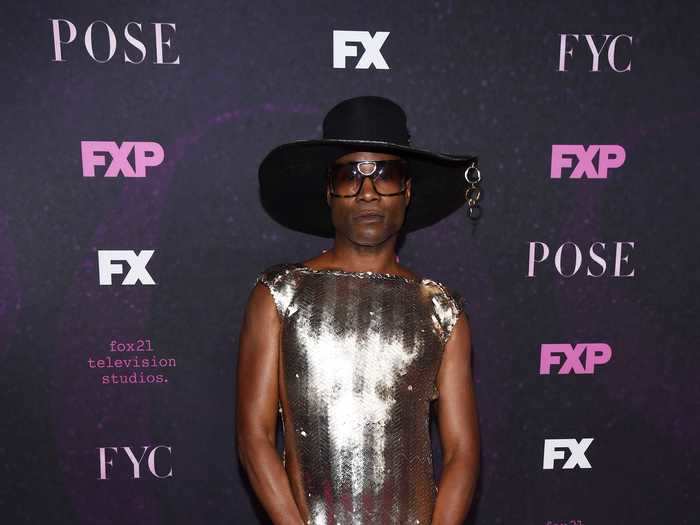 Billy Porter stood out in a shiny dress at a "Pose" screening event.