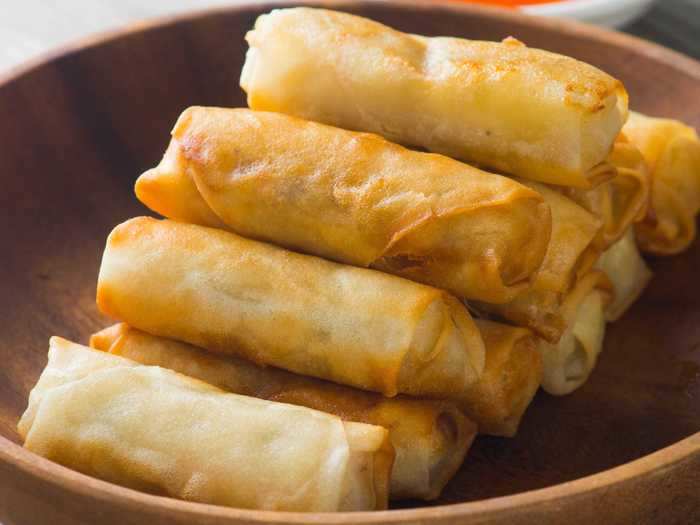 Air-fried egg rolls are a quick and portable breakfast.