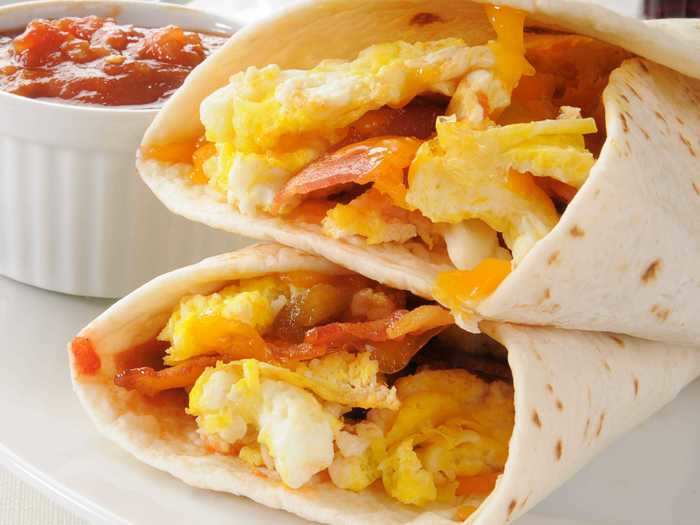 Try using an air fryer to make crispy breakfast burritos.