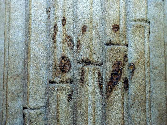 Contrary to popular belief, these holes in a Capitol column aren