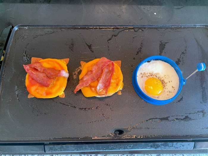 Then I added the bacon slices.