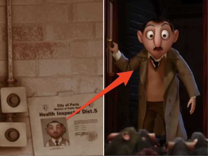The health inspector can be seen much earlier in the movie.