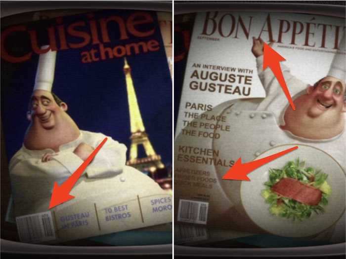 Chef Gusteau is featured in real magazines with realistic cover details.
