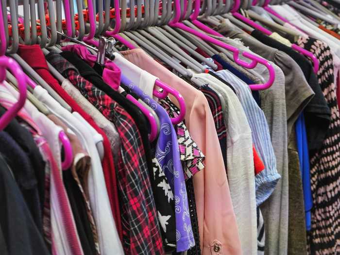 Stock up on clothes hangers at secondhand stores.