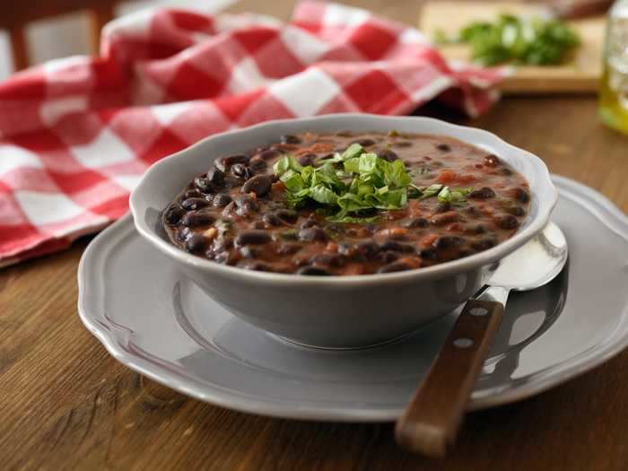 If you like soup for lunch, you can make black bean soup in the microwave.