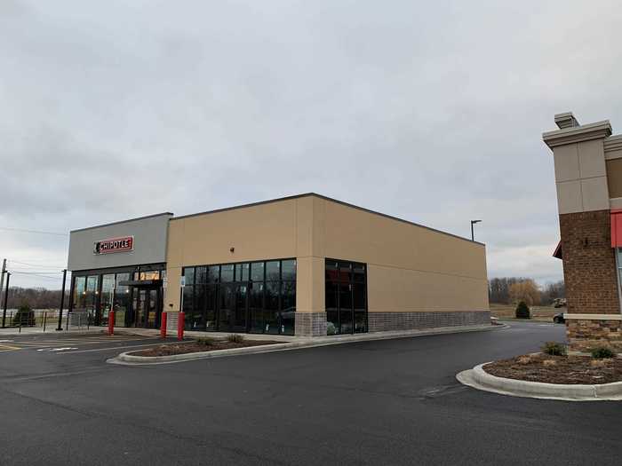 The actual Chipotle, which opened in December, was not very busy. It was in a strip mall-like plaza with a few other stores and an urgent care center.