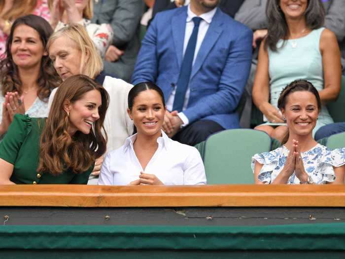 July 2019: Markle and Middleton made a number of public appearances together, including at Wimbledon.