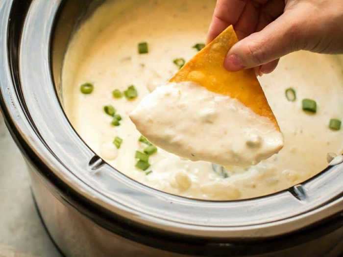 Queso is a go-to game day food that can easily be made in a Crock-Pot.