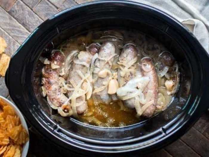 Beer brats can also be made in a slow cooker.